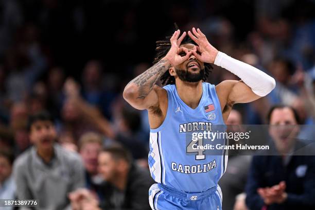 Davis of the North Carolina Tar Heels reacts after making a three-point basket against the Oklahoma Sooners in the second half of the game at...