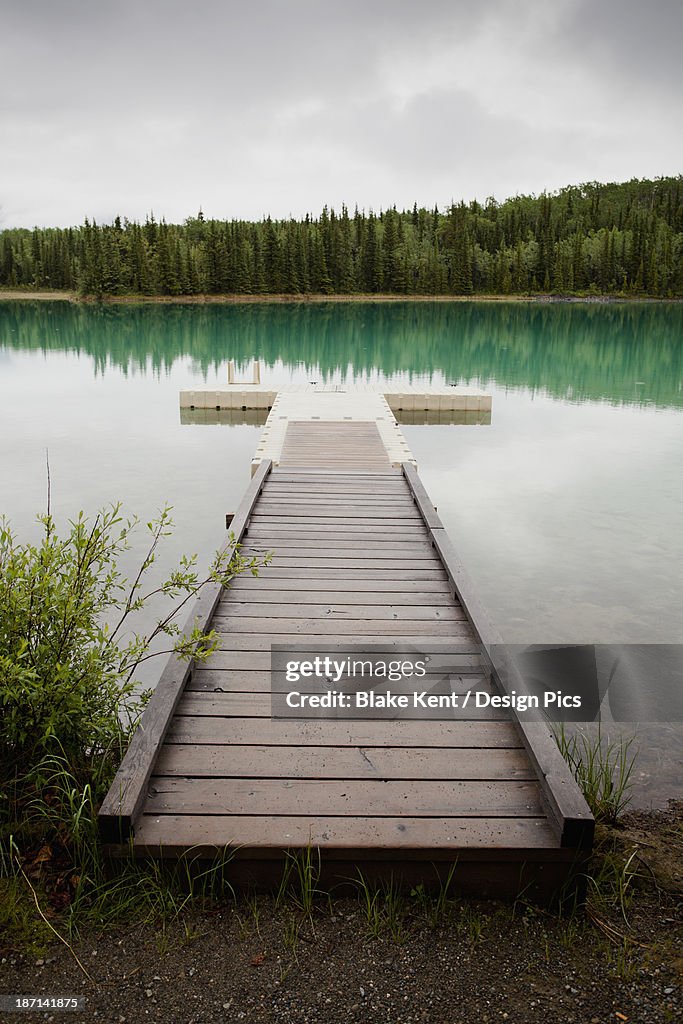 Dock On Brilliantly Colored Boya Lake