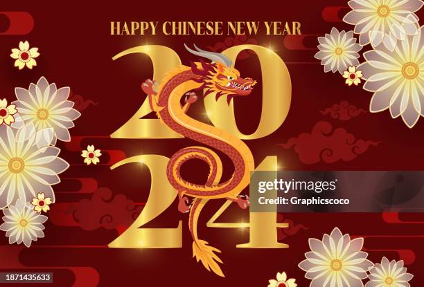 chinese new year is traditionally celebrated banner with zodiac dragon - cosplay stock illustrations