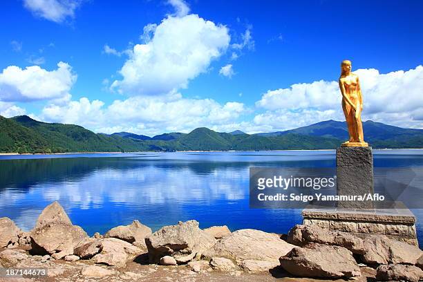 lake tazawa, akita prefecture - tazawa stock pictures, royalty-free photos & images
