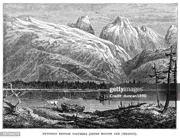 british columbia - 19th century bc stock illustrations