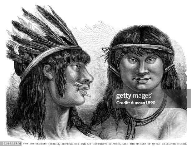 native americans - pierced stock illustrations