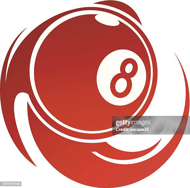 stockillustraties, clipart, cartoons en iconen met eight ball spinning - pool