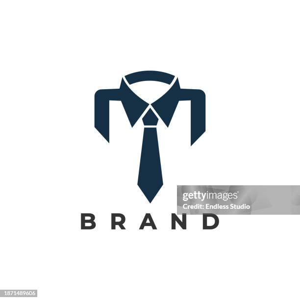 shirt and tie vector flat icon - collar icon stock illustrations