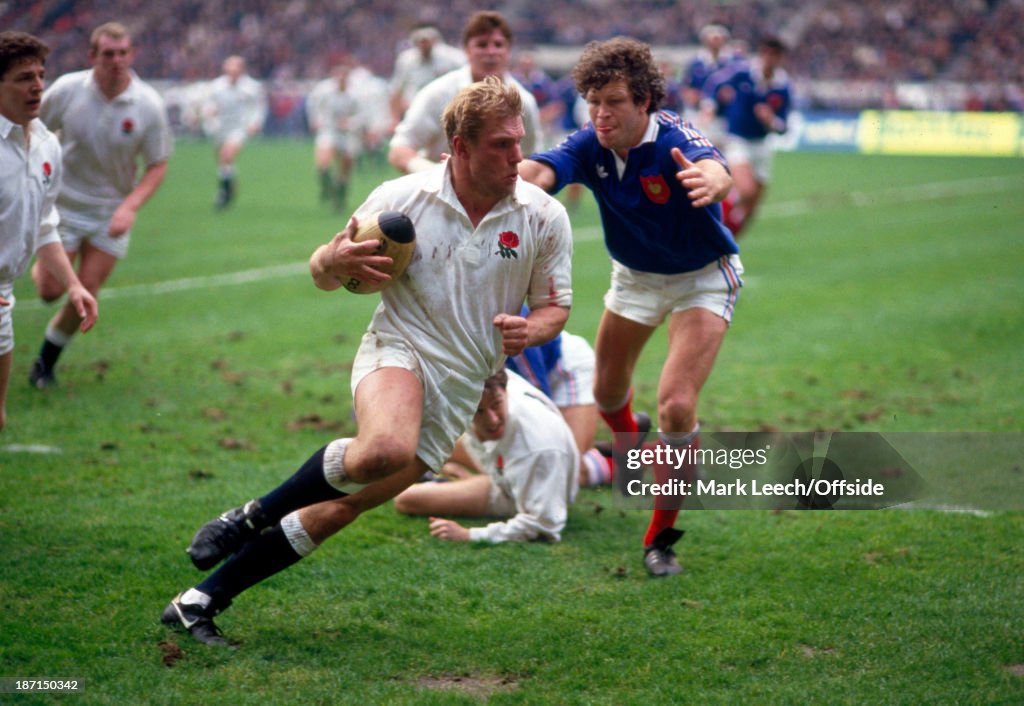 France V England 5 Nations Rugby 1988