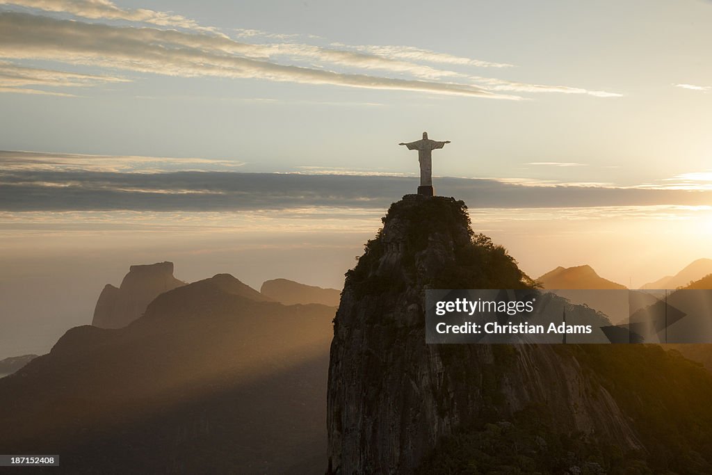 View onto Corcovado at sunset
