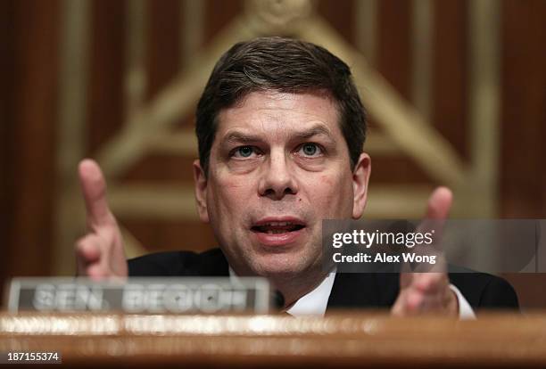 Sen. Mark Begich speaks during a hearing before the Subcommittee on Emergency Management, Intergovernmental Relations, and the District of Columbia...