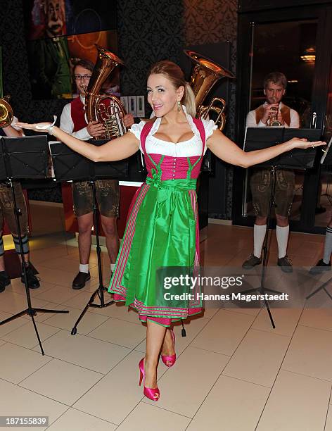 Davorka Tovilo attends the Daniel Fendler Fashion Show 'Huettenzauber' at the Leonardo Royal Hotel on November 6, 2013 in Munich, Germany.