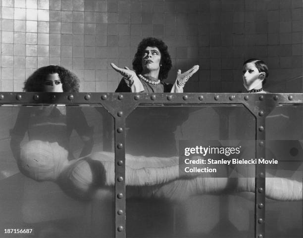 Actors Tim Curry and Patricia Quinn in a scene from the movie 'The Rocky Horror Picture Show', 1975.