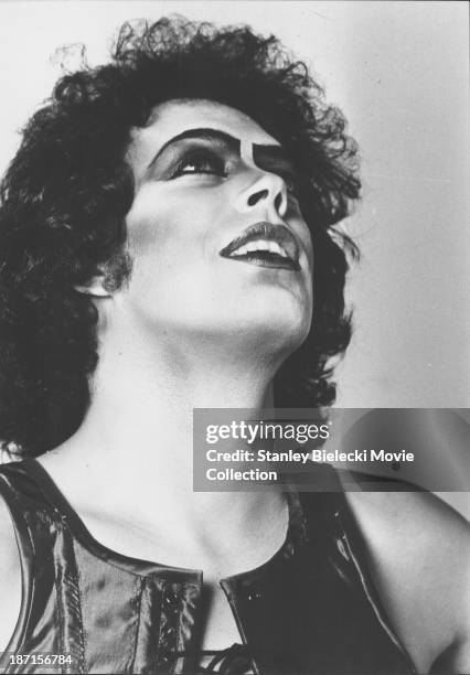 Promotional headshot of actor Tim Curry, as he appears in the movie 'The Rocky Horror Picture Show', 1975.