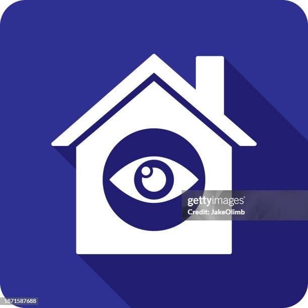 house eyeball icon silhouette - hypnosis watch stock illustrations