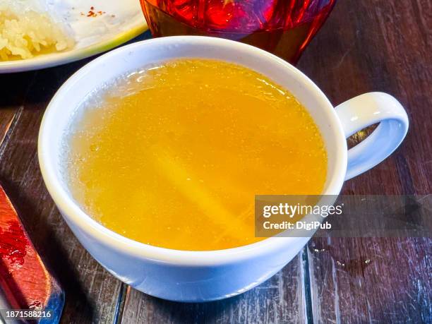 hearty chicken mince and cabbage soup - chicken soup cup stock pictures, royalty-free photos & images