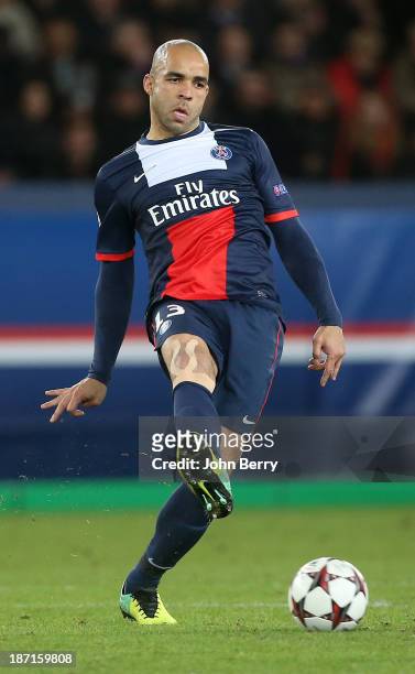 Alex Dias Da Costa of PSG in action during the UEFA Champions League match between Paris Saint-Germain FC and RSC Anderlecht at the Parc des Princes...