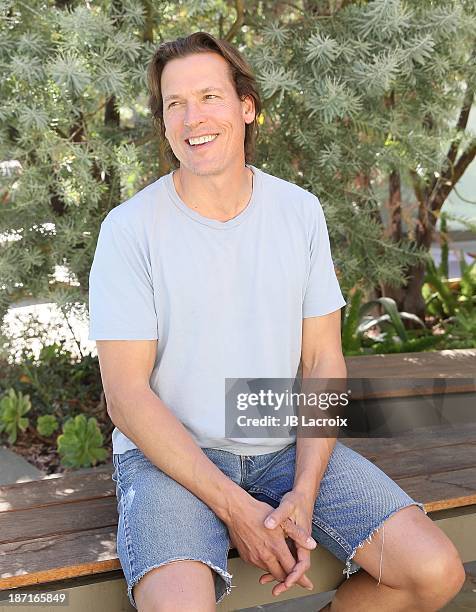 Thomas Hildreth is seen on location for 'The Girl In The Lake' on November 6, 2013 in Malibu, California.