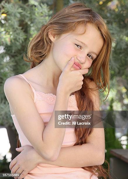 Maggie Elizabeth Jones is seen on location for 'The Girl In The Lake' on November 6, 2013 in Malibu, California.