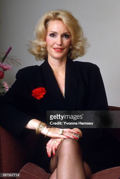 Cheryl Crane, daughter of actress Lana Turner and second husband Stephen Crane, is photographed January 12, 1988 in New York City promoting her...