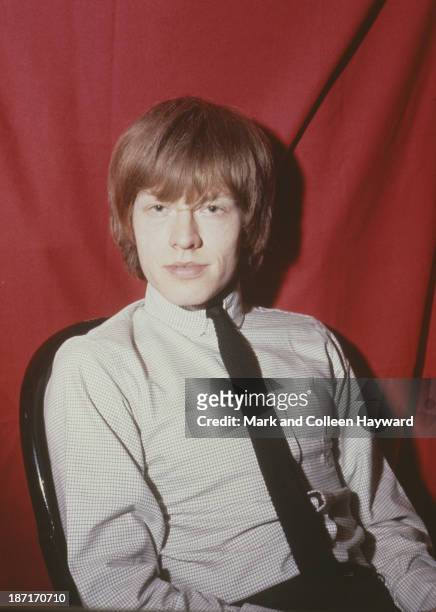 Musician Brian Jones from The Rolling Stones, posed circa 1964.