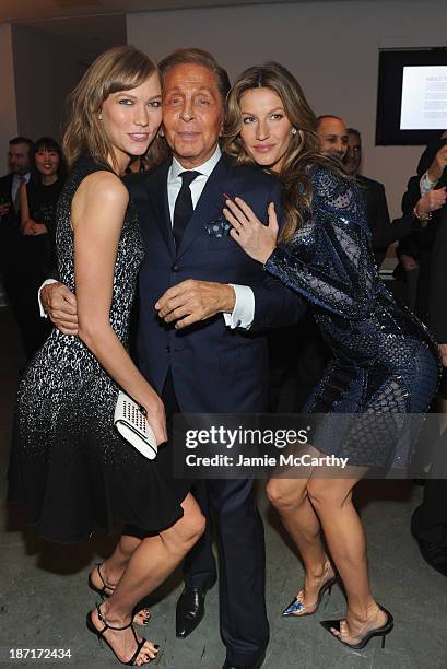 Model Karlie Kloss, Designer Valentino and model Gisele Bündchen attend the WSJ. Magazine's "Innovator Of The Year" Awards 2013 at The Museum of...