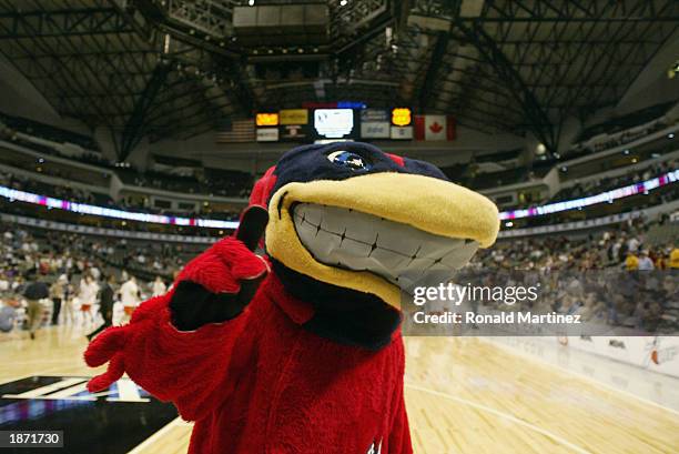 The Iowa State University Cyclones mascot, Cy, entertains the audience before the Big XII Championships against the Texas A&M Aggies at the American...