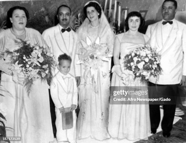 Images of African American brides and grooms on their wedding days, late 1940s.