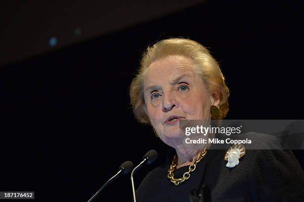 Former Secretary of State Madeleine Albright attends the Annual Freedom Award Benefit hosted by the International Rescue Committee at the...