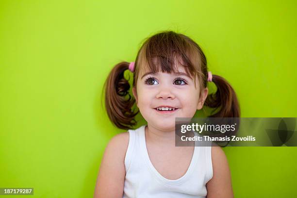 portrait of a small girl - girl in tank top stock pictures, royalty-free photos & images