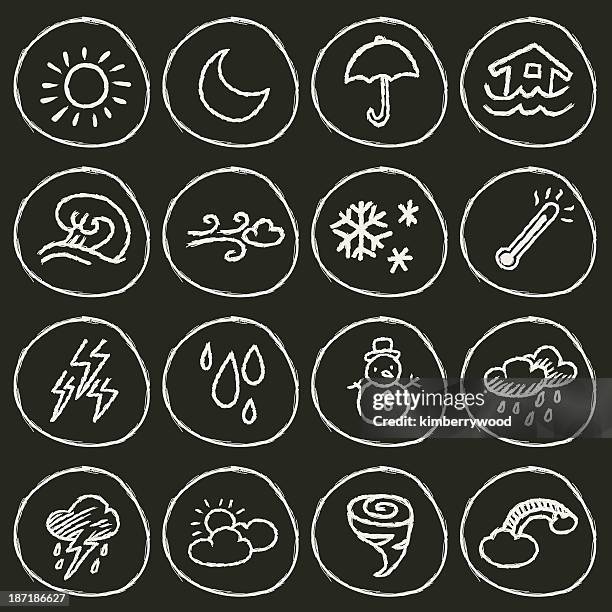 wetter-ikone - moon drawing stock-grafiken, -clipart, -cartoons und -symbole