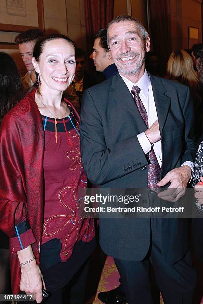 Director of School Dance of Opera de Paris Elisabeth Platel and Former Star Dancer Jean-Yves Lormeau attend Star Dancer Nicolas le Riche receives the...