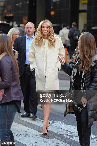 Model Candice Swanepoel is seen on November 6, 2013 in New York City.