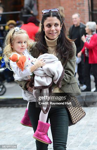 Bethenny Frankel and Bryn Hoppy are seen in Soho on November 6, 2013 in New York City.