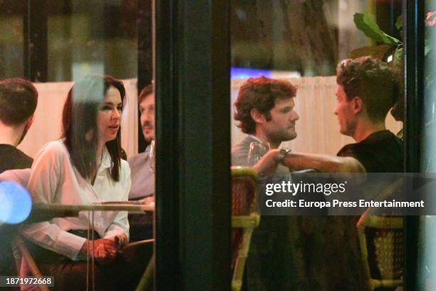 Olga Moreno and Agustin Etienne are seen at a restaurant on November 28 in Madrid, Spain.