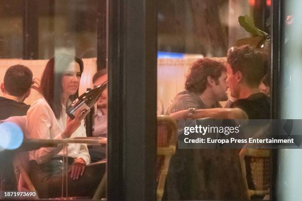 Olga Moreno and Agustin Etienne are seen at a restaurant on November 28 in Madrid, Spain.