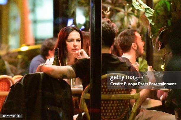 Olga Moreno and Agustin Etienne are seen at a restaurant on November 28 in Madrid, Spain.