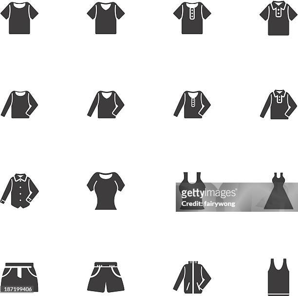 stockillustraties, clipart, cartoons en iconen met flat icons for clothing silhouettes - woman flat chest