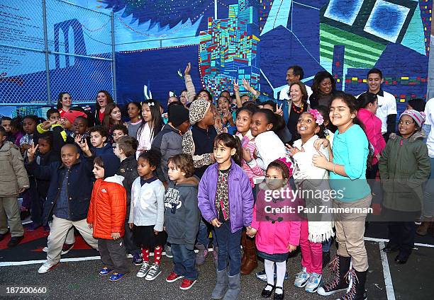 General atmosphere at the the CityArts & Disney "Celebrating The Heros Of Our City" Mural Ribbon Cutting at Henry M. Jackson Playground on November...