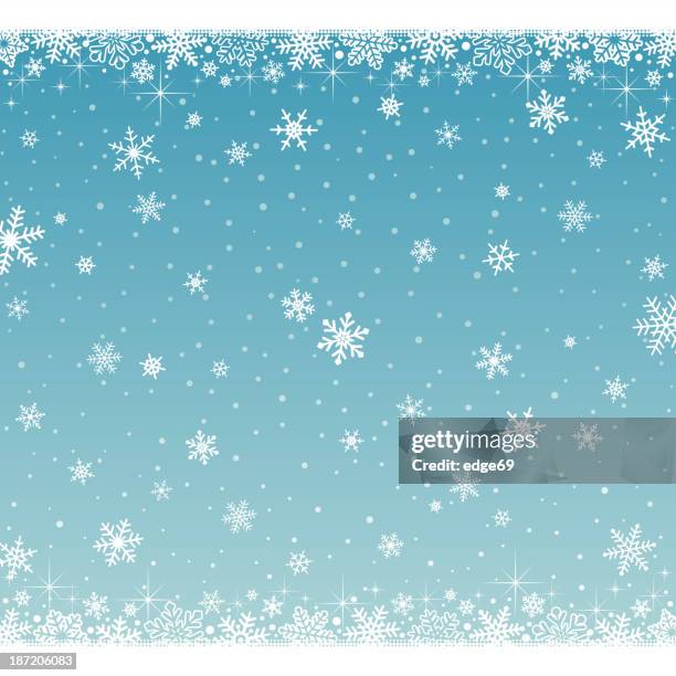 winter background - snowflakes falling stock illustrations