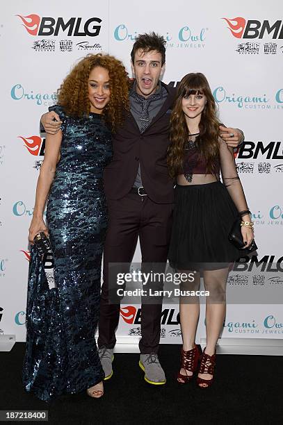 Chaley Rose, Derek Krantz and Aubrey Peeples attend the Big Machine Label Group CMA Awards after party on November 6, 2013 in Nashville, Tennessee.