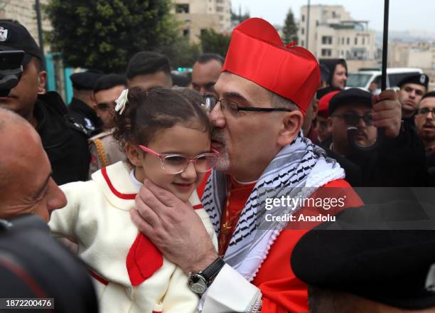 Latin Patriarch of Jerusalem, Pierbattista Pizzaballa participates in Christmas celebrations at the Church of Nativity, believed to be the birthplace...