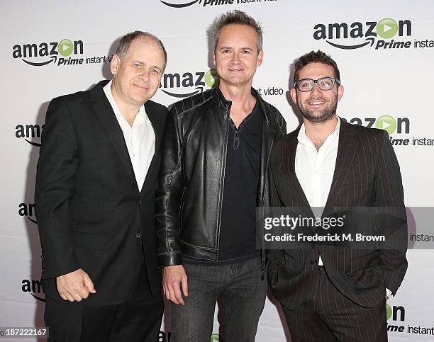 Jonathan Alter director Roy Price, and Joe Lewis, Head of Original Programming, Amazon Studios, attend Amazon Studios Launch Party to Celebrate...