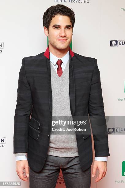 Actor Darren Criss attends Blue Jeans go green celebrates 1 Million pieces of denim collected for recycling hosted by Miles Teller at SkyBar at the...