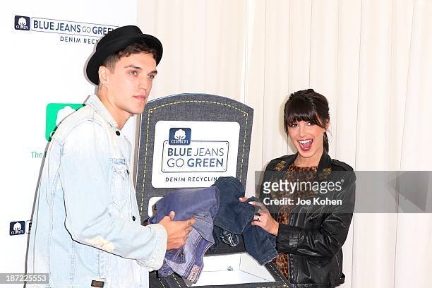 Actress Shenae Grimes and model Josh Beech attend Blue Jeans go green celebrates 1 Million pieces of denim collected for recycling hosted by Miles...