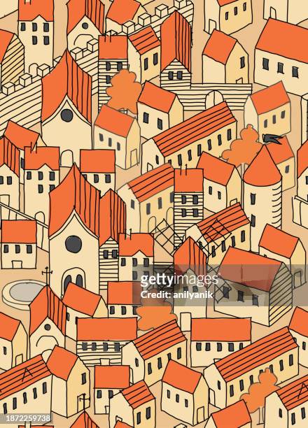 tileable houses - paris street vector stock illustrations