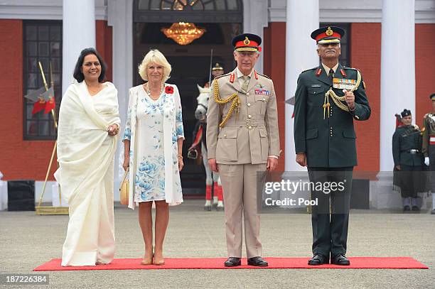 Prince Charles, Prince of Wales and Camilla, Duchess of Cornwall visit the Indian Military Academy during day 2 of an official visit to India on...