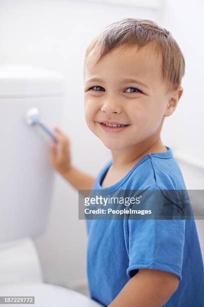 flushing away mom's potty training worries - flushing stock pictures, royalty-free photos & images