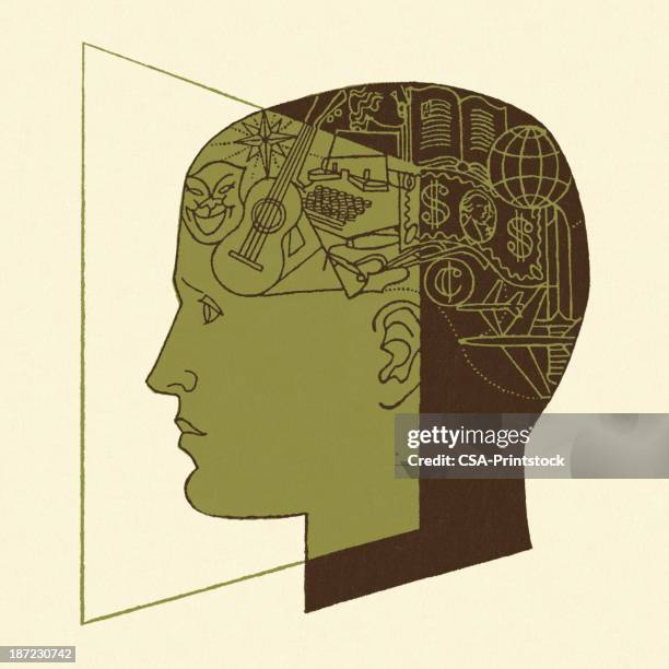 human knowledge - human head stock illustrations
