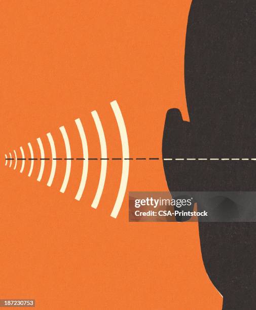 stockillustraties, clipart, cartoons en iconen met frequency and hearing - luisteren