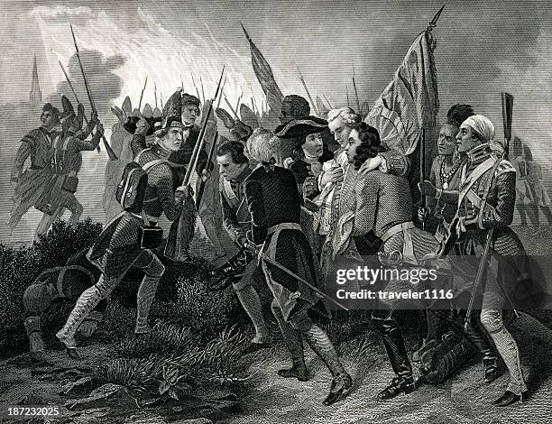 the death of general wolfe - gens quebec stock illustrations