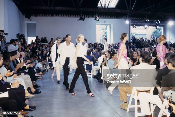 Models on the runway in the Helmut lang Spring/Summer 1999 show