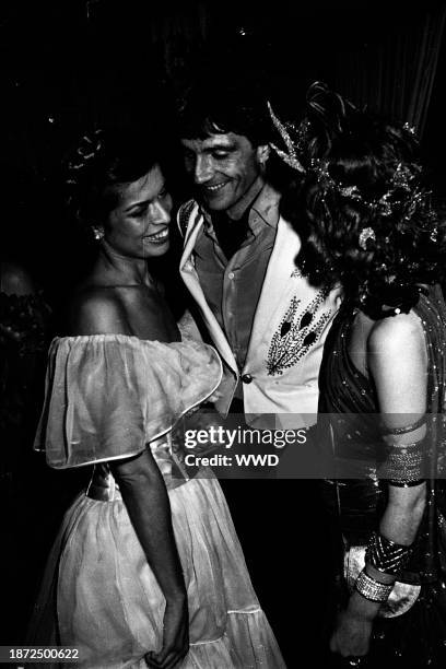 The scene during Loulou de la Falaise and Thadee Klossowski's post-wedding bash held in a little known garden restaurant called The Chalet des Iles...