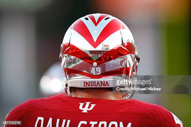 Griffen Dahlstrom of the Indiana Hoosiers seen before the start of the game against the Missouri Tigers at Memorial Stadium on September 21, 2013 in...